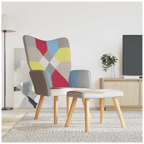 Lusso Casadino -  Poltrona Relax Con Poggiapiedi In Tessuto Patchwork - Foto 8