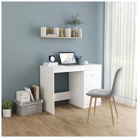 Lusso Casadino -  Scrivania Bianca 100x50x76 Cm In Legno Multistrato - Foto 8