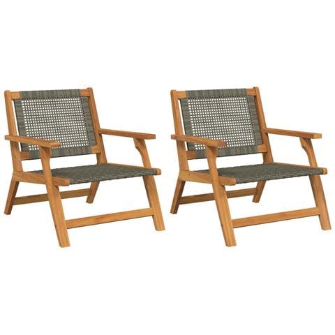 Sedie da Giardino 2 pezzi Grigio 76x67x73.5 cm Legno Massello di Acacia - Foto 1