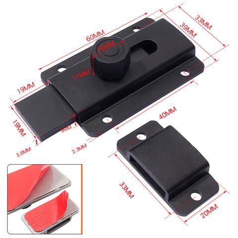 Catenaccio Per Porta In Lega Di Alluminio - Resistenza Alla Corrosione Black 80 Mm - Foto 2