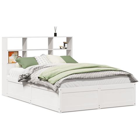 Giroletto senza Materasso Bianco 140x200 cm Legno Massello Pino - Foto 1