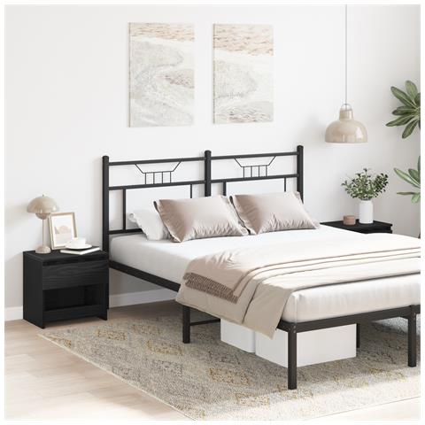 Comò 2 pz Nero Rovere 40x30x39 cm in Legno ingegnerizzato - Foto 2