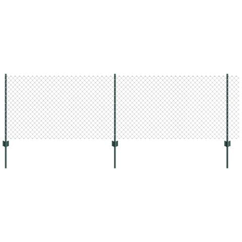 Recinzione a Rete Metallica con 22 Paletti U Verde 0.8x25 m in Acciaio - Foto 1