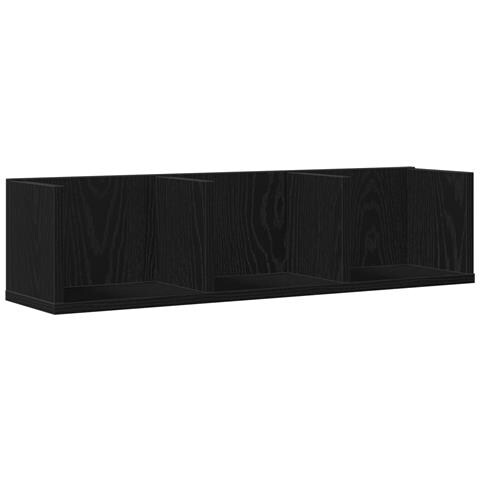 Mensola a Muro per CD  Rovere Nero 75x18x18 cm in Legno Ingegnerizzato - Foto 1