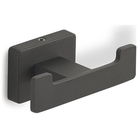 Appendiabiti Doppio Da Muro In Acciaio Inox E Cromall 4426 Serie Atena Nero Opaco - Foto 1