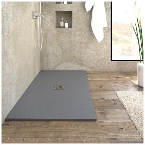 Piatto Doccia 80x80 Cm Linea Pietra Antracite Riducibile Su Misura Boston - Foto 1