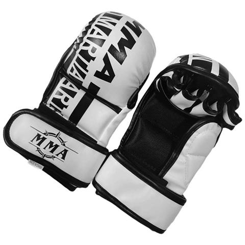 Guanti Da Boxe Mezze Dita - Allenamento Mma, Sparring, Sacco Da Boxe E Kickboxing White S - Foto 2