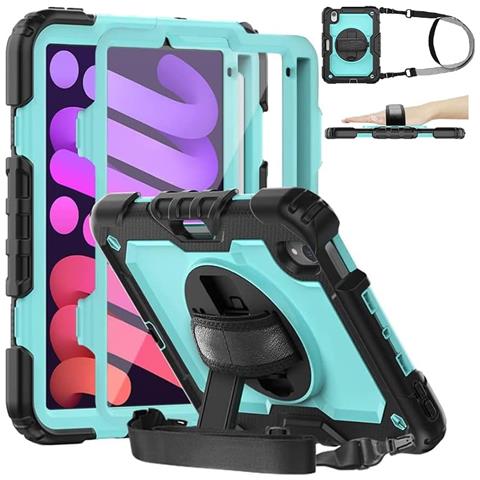 Custodia Per Ipad Mini 6 8.3” Con Supporto E Tracolla Menta - Foto 1