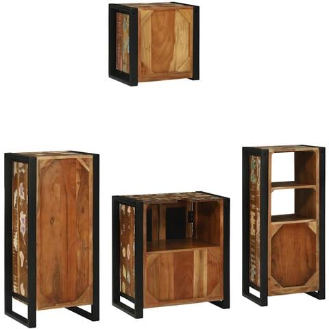 Set di mobili per il bagno 4 pcs Legno massello riciclato - Foto 9