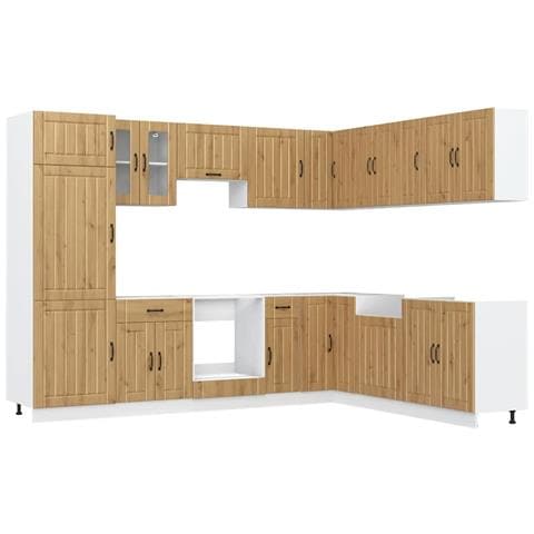 Set Mobili da Cucina 14 pz Lucca Rovere Artigianale Truciolato - Foto 1