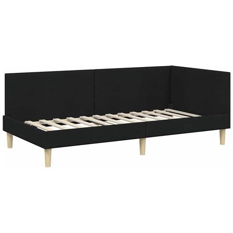 Cornice del letto ad angolo Altro con testiera Nero 90 x 190 cm - Foto 1