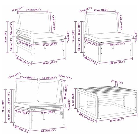 Set Divano da Giardino 8 pcs Antracite Acciaio - Foto 8