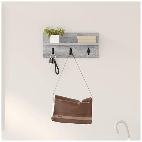 Appendiabiti a muro Grigio sonoma 40 x 10.5 x 18 cm - Foto 2