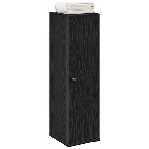Mobile da Bagno con Portarotolo Nero 20,5x22x72 cm - Foto 2