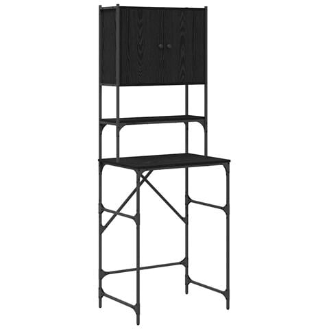 Mobile per lavatrice Rovere nero 68 x 48.5 x 194 cm - Foto 1