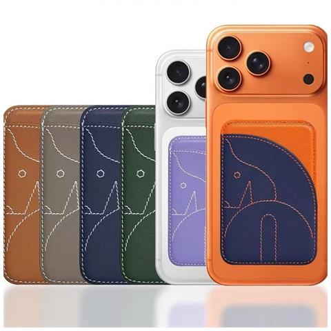 Porta Carte Magnetico In Pelle Pu Con Funzione Supporto Grey - Foto 5