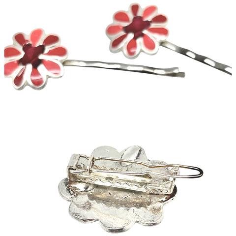 Confezione Da 6 Forcine + Fermaglio Argento 10µ Colori Laccati - Foto 6