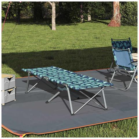 Letto da campeggio pieghevole Motivo a foglia 62 x 194 x 42 cm - Foto 2
