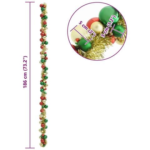 Ghirlanda di Palline di Natale Multicolore 186 cm Polistirolo - Foto 7