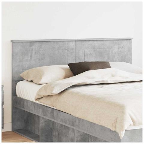 Testiera con testiera Grigio cemento 150 cm Legno multistrato - Foto 2