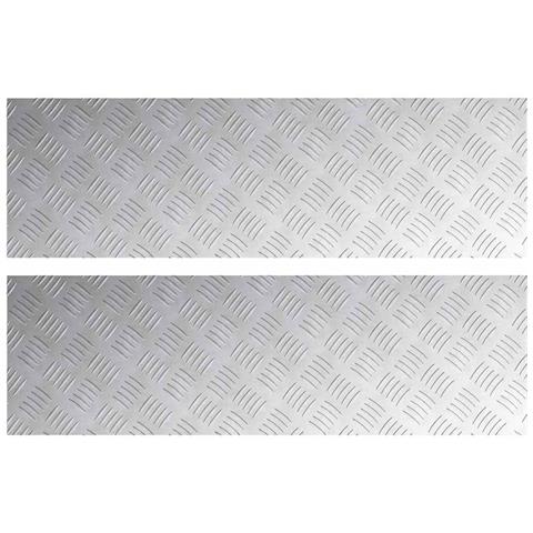 Dischi Quadrati 2 pcs Argento 100 x 30 cm Alluminio - Foto 1