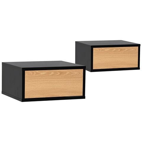 Set Di 2 Comodini Sospes Apollo 1 Cassetti Colore Nero - Foto 1
