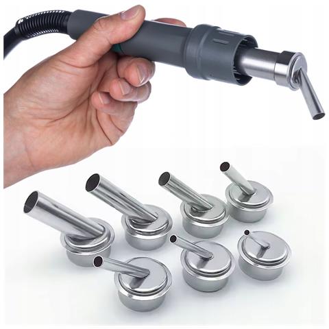 Set Di Ugelli Hot Air Angolati - Compatibile Con Stazioni Saldanti Quick 861dw /de /da /dl, Airflow-x 861dw Lcd | 7 Misure: 3-12 Mm | Acciaio Di Alta Qualità - Foto 1