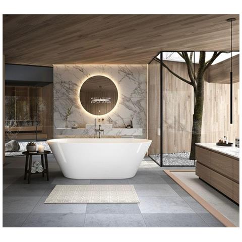 Vasca Da Bagno Freestanding Da Design 178x80cm Centro Stanza Acrilico Amalia Bianco Lucido - Foto 1