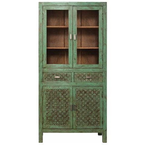 Vetrina In Legno Verde Fatta A Mano 85x40x180h Cm - Foto 2