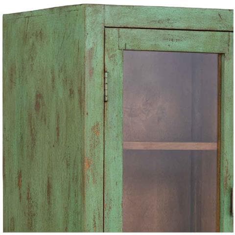 Vetrina In Legno Verde Fatta A Mano 85x40x180h Cm - Foto 8