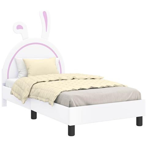 Struttura letto bambini con testata Bianco 80 x 160 cm PU - Foto 1