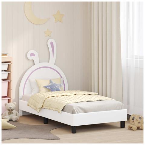 Struttura letto bambini con testata Bianco 80 x 160 cm PU - Foto 2
