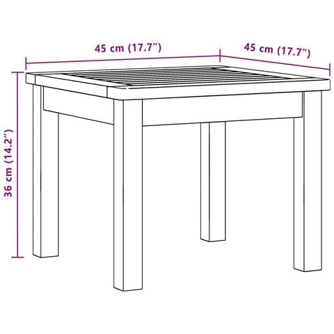 Tavolino da salotto Acacia chiaro 45 x 45 x 36 cm - Foto 7