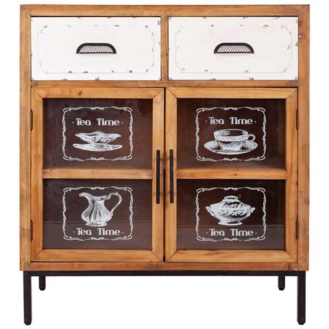 Mobile Da Ingresso In Legno E Metallo Marrone 80x36,5x91h - Foto 2