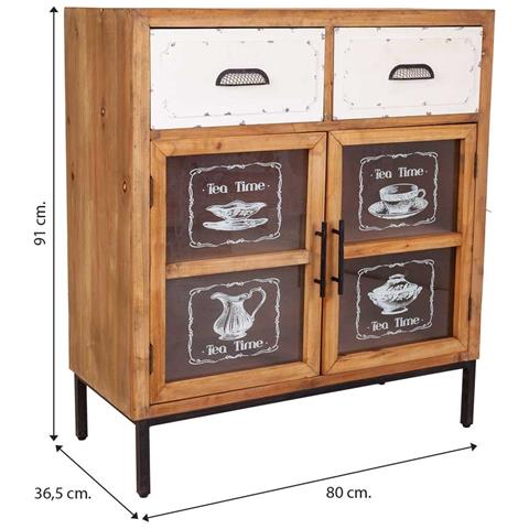 Mobile Da Ingresso In Legno E Metallo Marrone 80x36,5x91h - Foto 8