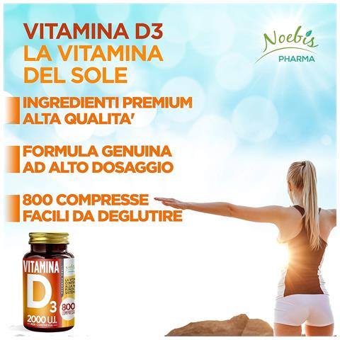 Vitamina D3 2000 UI 800 Compresse - Colecalciferolo 50 mcg - Ossa, Denti, Muscoli e Difese Immunitarie - Foto 5