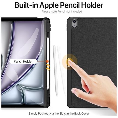 Cover per iPad Air 13 (2025) / (2024) - Pelle /PU, Nero - Foto 4