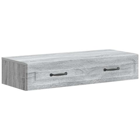 Tavolino da Parete Laterale Grigio Sonoma 87,5 x 34,5 x 17 cm - Foto 1