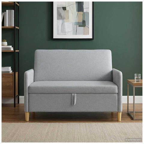 Divano con Storage Grigio Chiaro 122 x 78 x 87 cm Poliestere - Foto 2