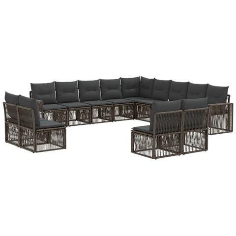 Set Divano da Giardino 13 pcs Grigio e Grigio Scuro polyrattan - Foto 1