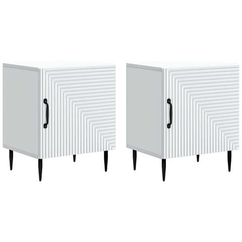 Armadio da Notte 2 pcs Bianco 43 x 34,5 x 50 cm - Foto 1