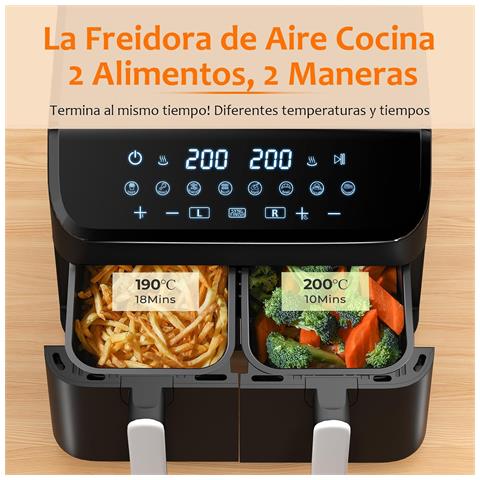 Friggitrice ad aria doppia zona LQ-201. 9 L. 2000 W. 8 programmi - Foto 4