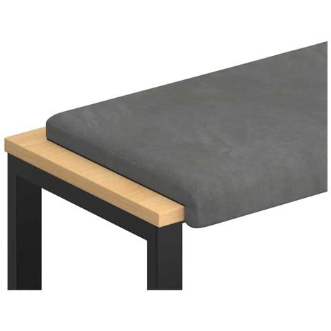 Cuscino per panchina Velluto Grigio Scuro Profondità 35 cm - Foto 1