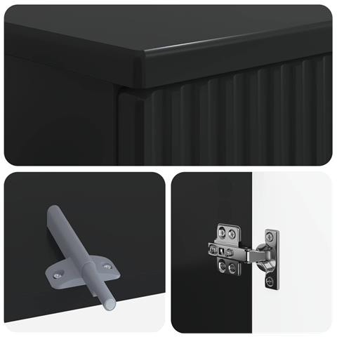 Set di armadietti da bagno in 3 pezzi ARNHEM Nero - Foto 8