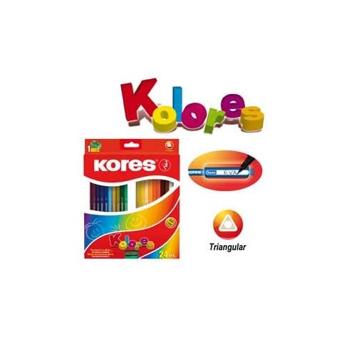 24 pastelli colorati kolores triangolari c / temperamatite kores - Foto 1