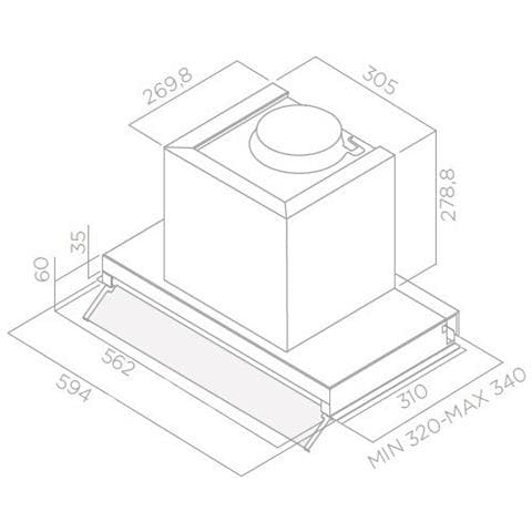 Cappa a Scomparsa Boxin LX / IX / A / 60 Aspirante Colore Acciaio Inox - Foto 3