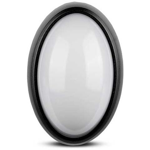 V-tac Vt-8010 Plafoniera Led 12w Smd Luce Bianco Caldo 3000k Corpo Nero Forma Ovale Ip54 - Sku 1350 - Foto 1