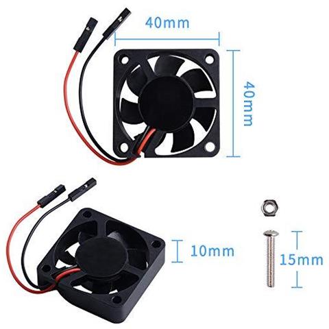 4pcs Lampone Pi 4 Ventola Silenziosa Lampone Pi Ventilatore 40x40x10mm 4010 Ventilatore Di Cc 5v 3.3v Senza Spazzola Cpu Ventola Radiatore Per Raspberry Pi 4 Modello B Lampone Pi 3b 3b 2b (nero)  - Foto 2