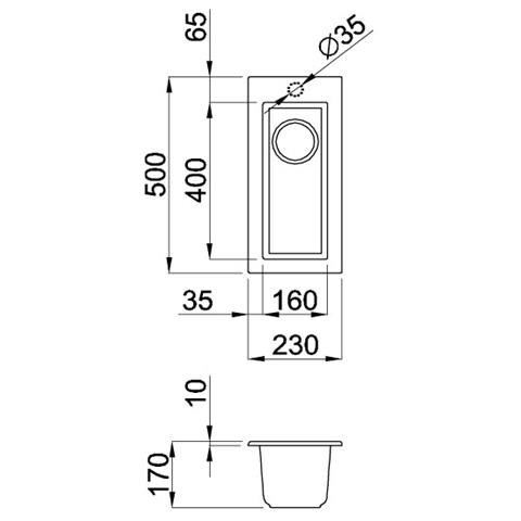 LAV. QUADRA 50 23x50 1V ANTRACITE 59 SOTTO TOP - Foto 2