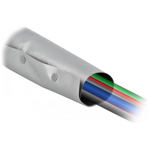 Manicotto per cavi con chiusura a bottone a pressione 2 m x 70 mm grigio / nero - Foto 3